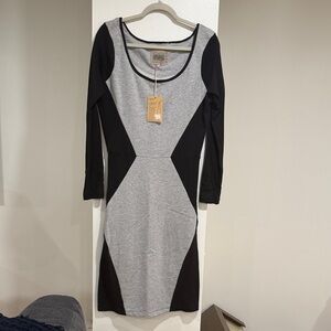 NWT Tonle black and gray color block Julia dress in size L